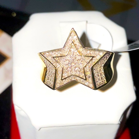 Real diamond men ring stunning star champion ring not CZ not fake huge sale gift - Picture 1 of 4